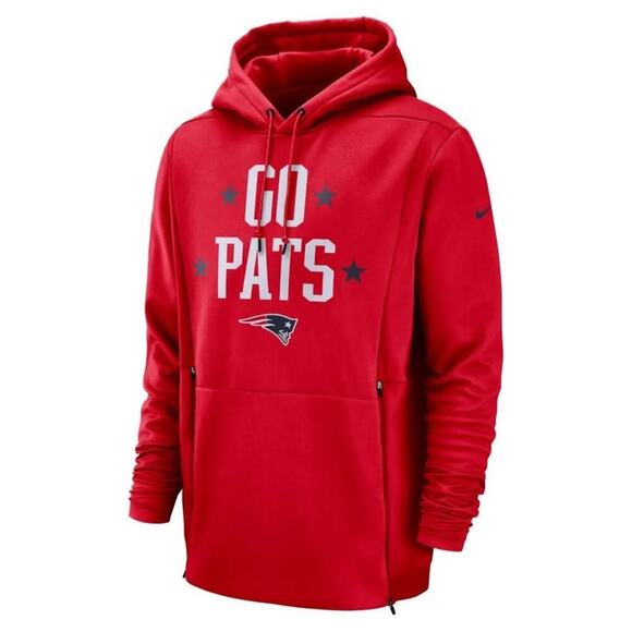 NWT * NIKE New England Patriots Red Sideline Local Lockup Pullover Hoodie- $125. - Picture 15 of 15